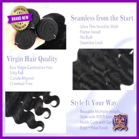 15A Body Wave Human Hair Extensions 12 14 16 Inch Brazilian Virgin Bundles main image 5